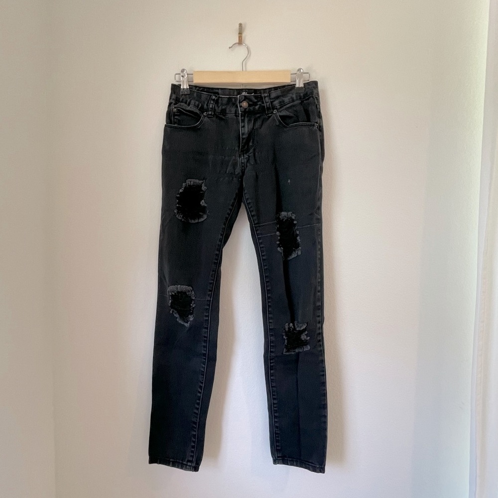 Blue Age Faded/Distressed Black Jeans - Size 5